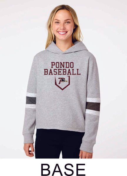 Pondo Baseball Ladies Thermal Lined Hoodie - 12 Designs- Matte or Glitter