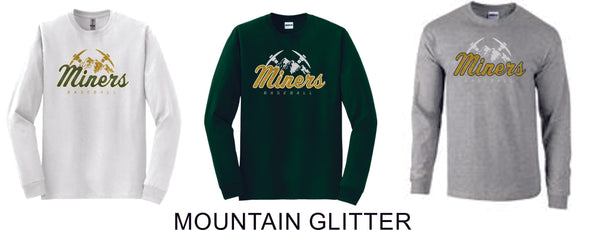 Miners Basic Long Sleeve Tee- Matte or Glitter