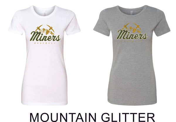 Miners Ladies Next Level Tee- Matte or Glitter