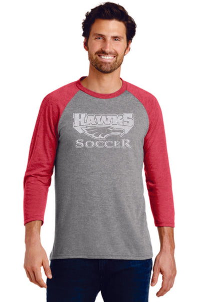 Colorado Hawks Soccer Unisex Raglan- Matte or Glitter