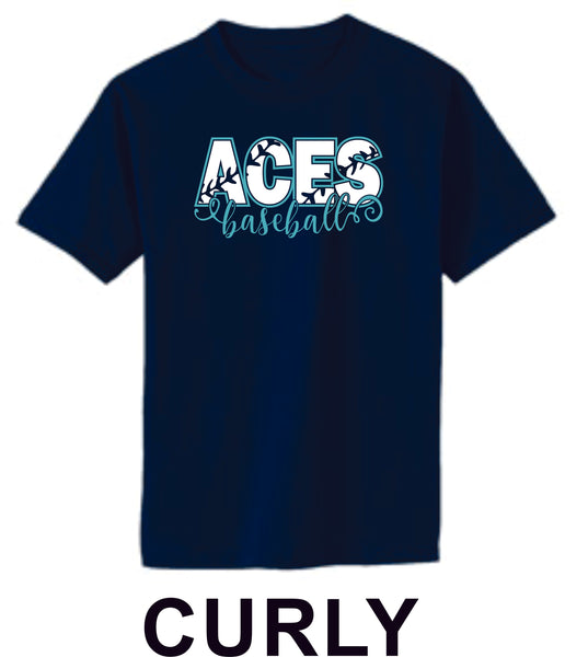Aces Basic Curly Tee- Matte or Glitter