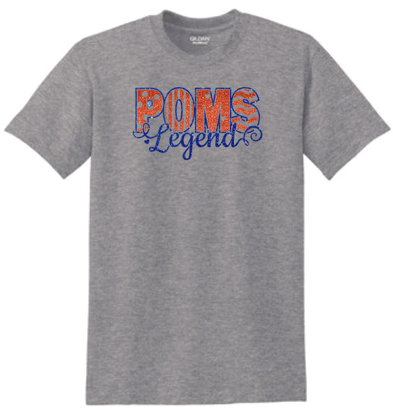 LT Poms Basic Curly Tee- Matte or Glitter