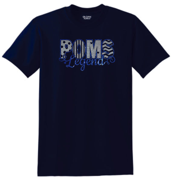 LT Poms Basic Curly Tee- Matte or Glitter