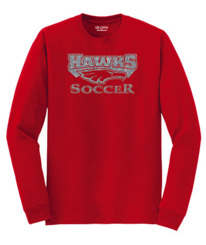 Colorado Hawks Soccer Long Sleeve Tee- Matte or Glitter