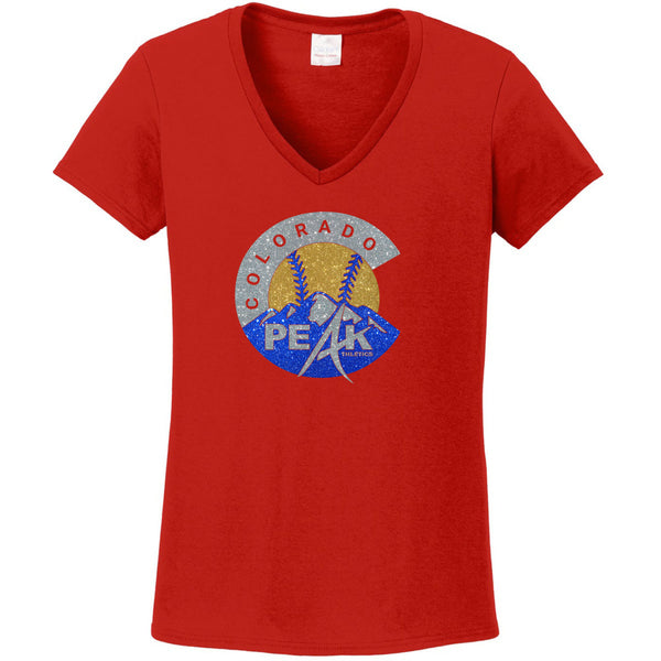 Peak Softball Logo Ladies Short Sleeve Tee- Matte or Glitter
