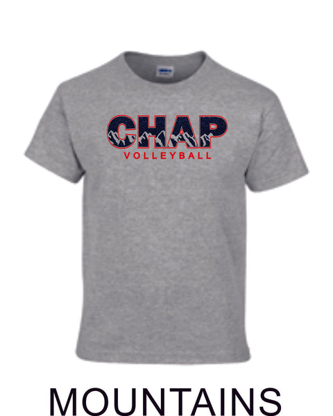 Chap Volleyball Basic Tee-  4 Designs, Matte or Glitter