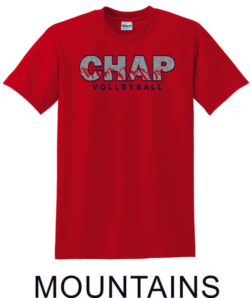 Chap Volleyball Basic Tee-  4 Designs, Matte or Glitter