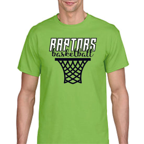 Raptors Basketball Hoop Design Basic Tee- Matte or Glitter