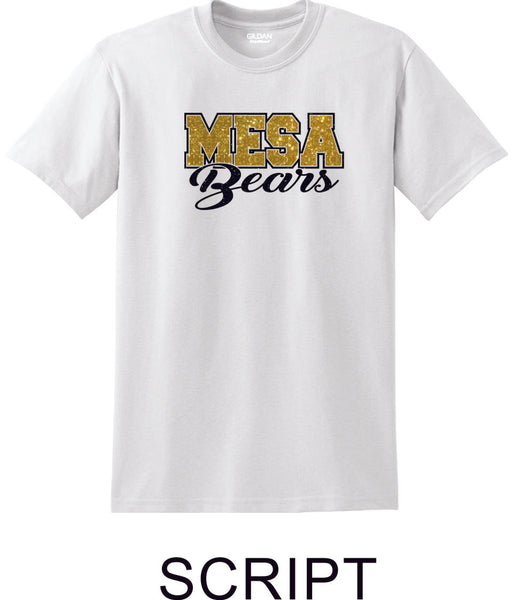 Mesa MS  Basic SCRIPT Tee- Matte or Glitter