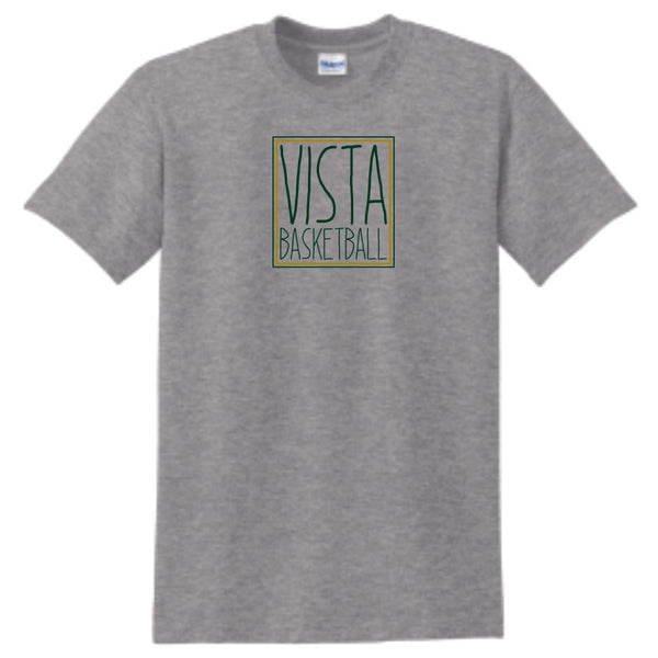 MVHS Basketball Square Design Basic Tee- Matte or Glitter