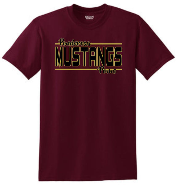 Pondo POMS Basic MUSTANGS Tee- Matte or Glitter