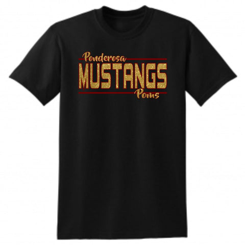Pondo POMS Basic MUSTANGS Tee- Matte or Glitter