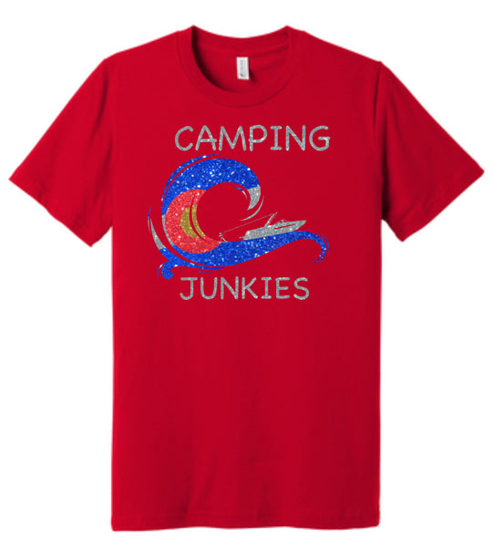 Camping Junkies Mens and Youth Tee