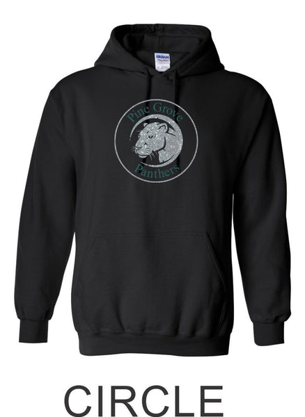 PGE Black Hooded Sweatshirt- 4 Designs- Matte and Glitter