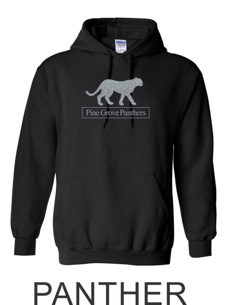 PGE Black Hooded Sweatshirt- 4 Designs- Matte and Glitter