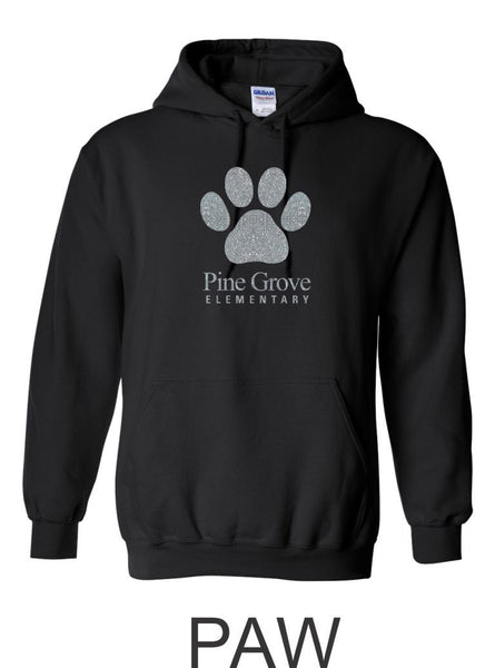PGE Black Hooded Sweatshirt- 4 Designs- Matte and Glitter