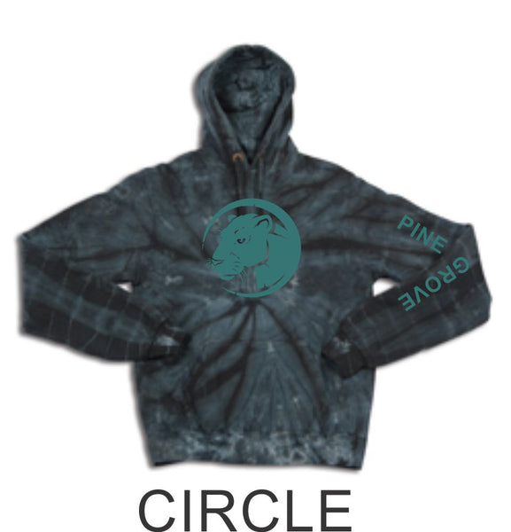 PGE Black Tie Dye Hoodie- 3 Designs- Matte or Glitter