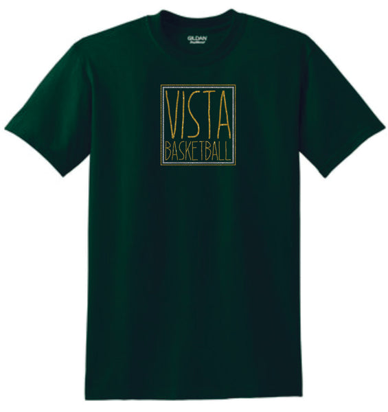 MVHS Basketball Square Design Basic Tee- Matte or Glitter