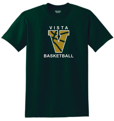 MVHS Basketball Vista V Design Basic Tee- Matte or Glitter