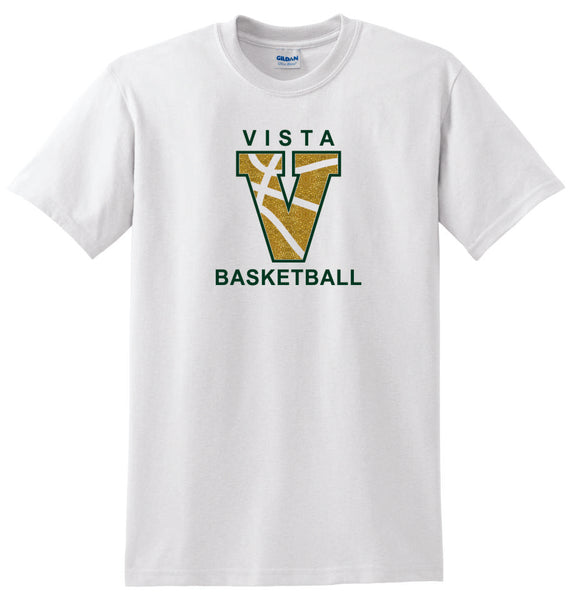 MVHS Basketball Vista V Design Basic Tee- Matte or Glitter