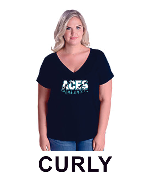 Aces Curvy Ladies Tee- 5 designs- Matte or Glitter