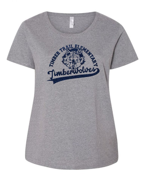 Timber Trail Curvy Ladies Tee- 5 designs- Matte or Glitter