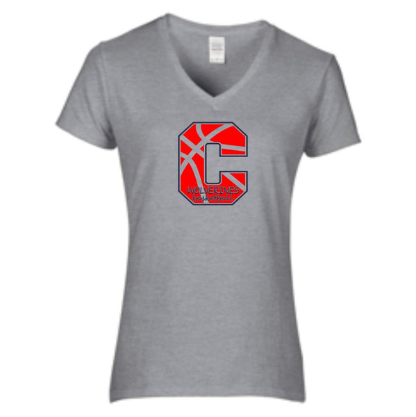 Chap Basketball Ladies C Tee- Matte Glitter or Basketball Print