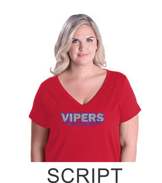 Viper Curvy Ladies Tee- 2 designs- Matte or Glitter