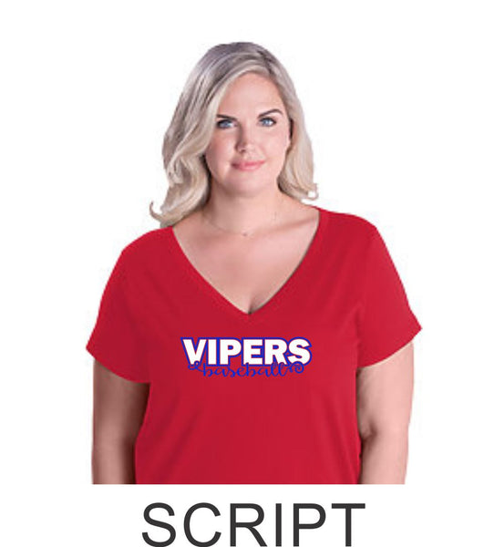 Viper Curvy Ladies Tee- 2 designs- Matte or Glitter