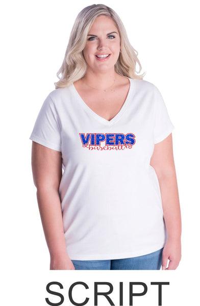 Viper Curvy Ladies Tee- 2 designs- Matte or Glitter