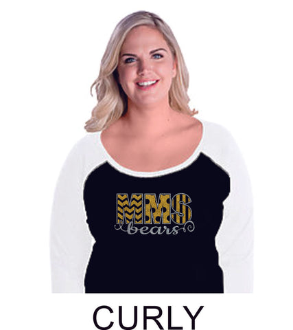 Mesa MS Curvy Ladies Raglan- 3 Designs- Matte or Glitter