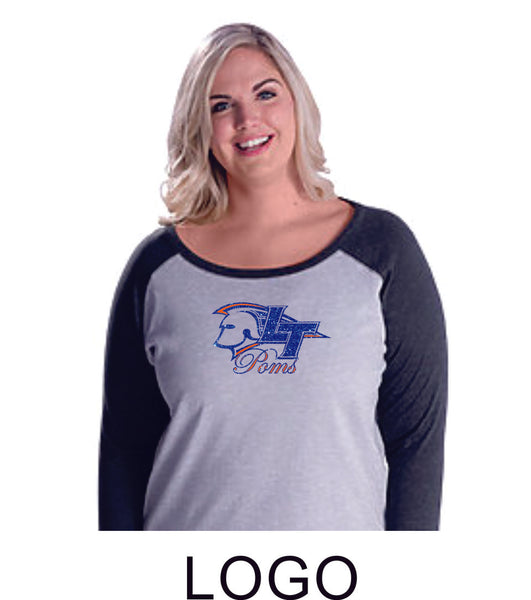 LT Poms Curvy Lady Raglan - 2 designs- Matte or Glitter