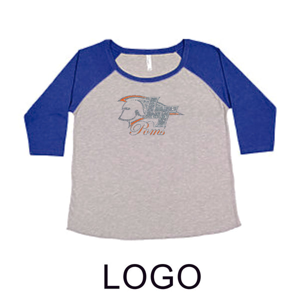 LT Poms Curvy Lady Raglan - 2 designs- Matte or Glitter