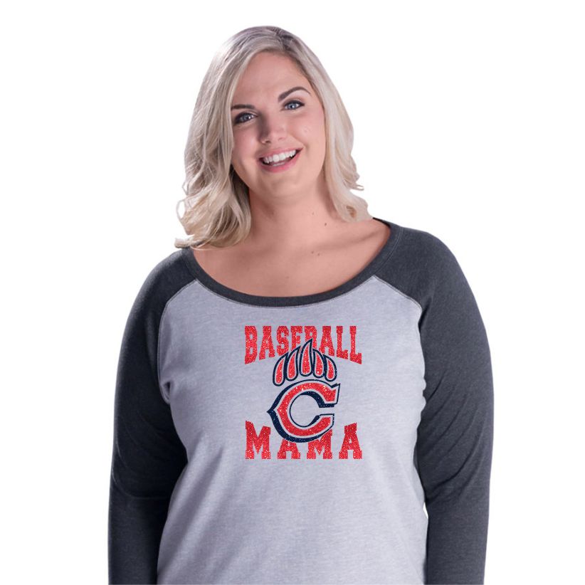 Chap Curvy Ladies Baseball Mama Raglan- Matte or Glitter – Schmancy Tees  and Gifts