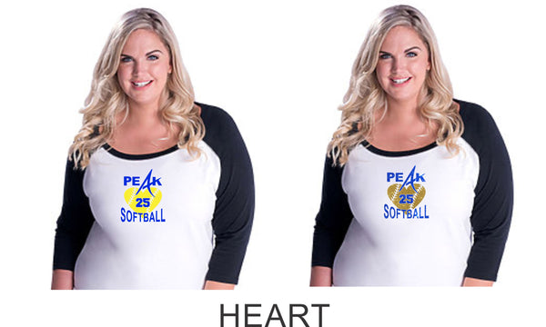 Peak Curvy Lady Raglan- 3 designs- Matte or Glitter