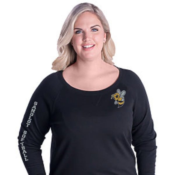 Sandlot Curvy Ladies Slouchy Pullover in 2 Designs- Matte or Glitter