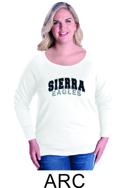 Sierra Curvy Ladies Slouchy Pullover- 3 designs- Matte or Glitter