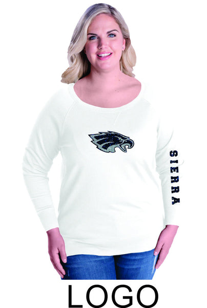 Sierra Curvy Ladies Slouchy Pullover- 3 designs- Matte or Glitter