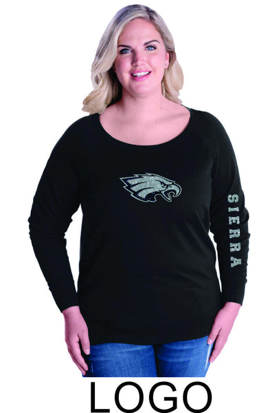 Sierra Curvy Ladies Slouchy Pullover- 3 designs- Matte or Glitter