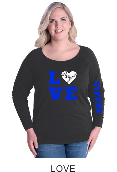 Vipers Curvy Ladies Slouchy Pullover in 3 Designs- Matte or Glitter