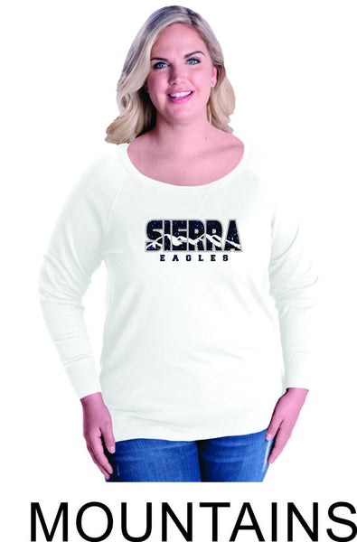 Sierra Curvy Ladies Slouchy Pullover- 3 designs- Matte or Glitter