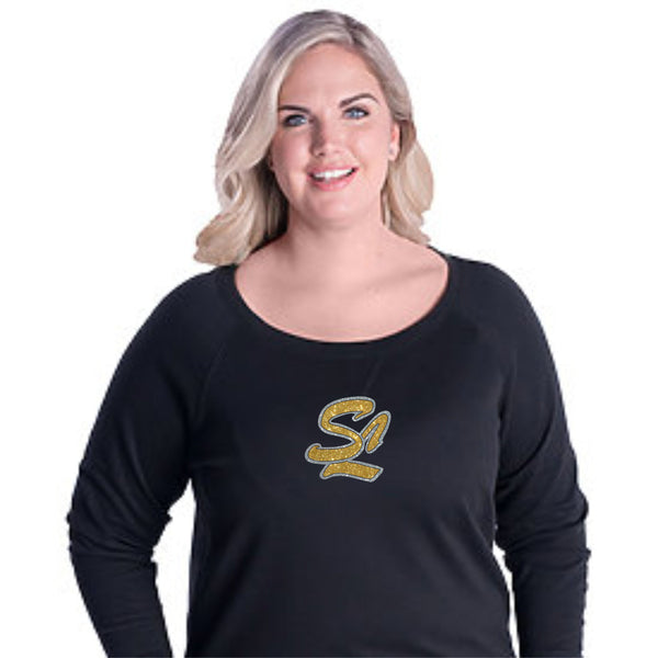 Sandlot Curvy Ladies Slouchy Pullover in 2 Designs- Matte or Glitter