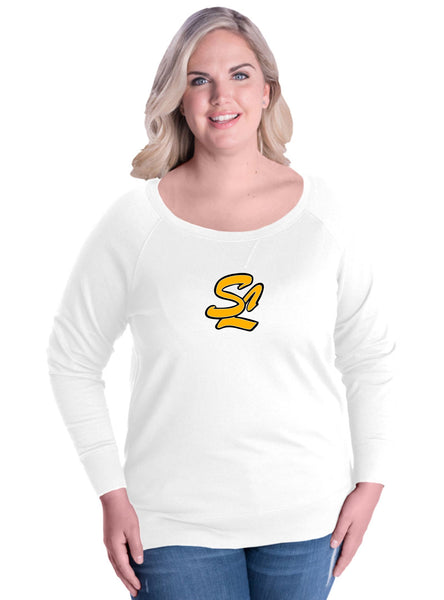 Sandlot Curvy Ladies Slouchy Pullover in 2 Designs- Matte or Glitter