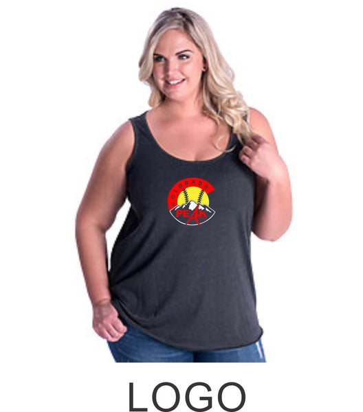 Peak Curvy Ladies Basic Tank- 3 designs- Matte or Glitter