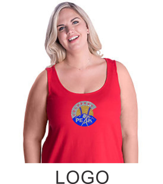 Peak Curvy Ladies Basic Tank- 3 designs- Matte or Glitter