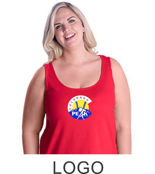 Peak Curvy Ladies Basic Tank- 3 designs- Matte or Glitter