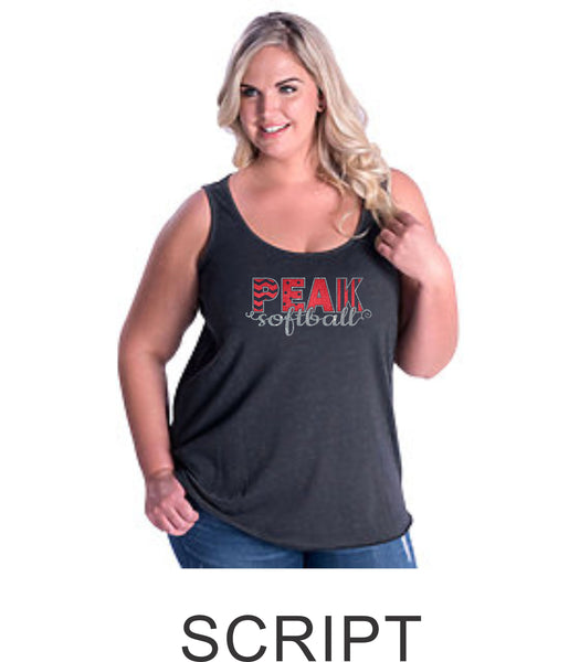 Peak Curvy Ladies Basic Tank- 3 designs- Matte or Glitter