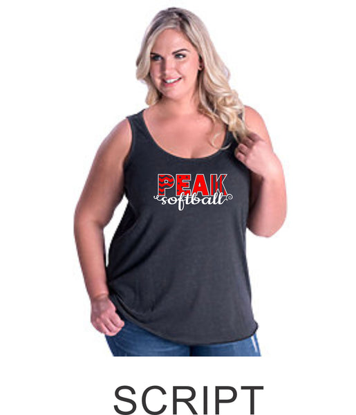 Peak Curvy Ladies Basic Tank- 3 designs- Matte or Glitter