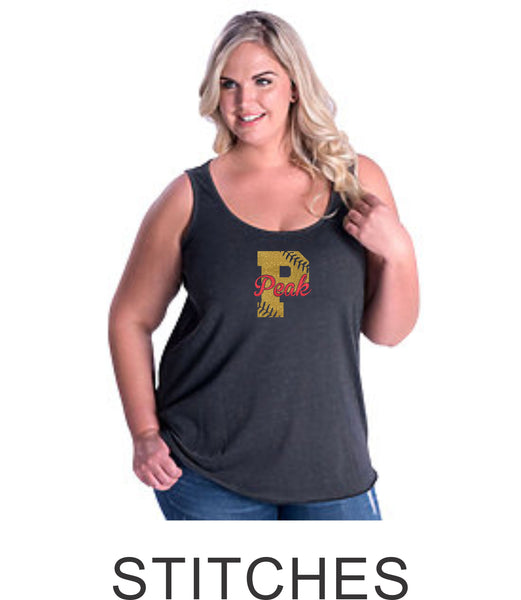 Peak Curvy Ladies Basic Tank- 3 designs- Matte or Glitter