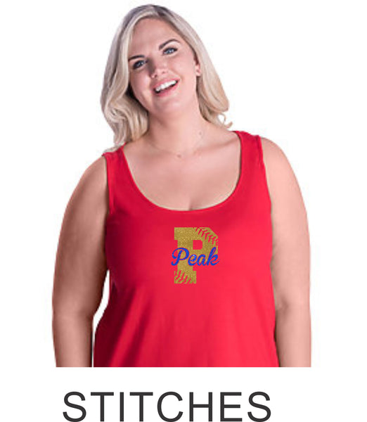 Peak Curvy Ladies Basic Tank- 3 designs- Matte or Glitter